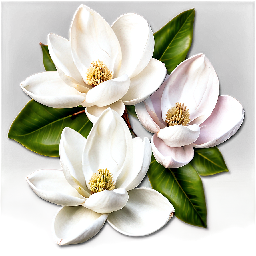 White Magnolias Flowers Png Tal62 PNG