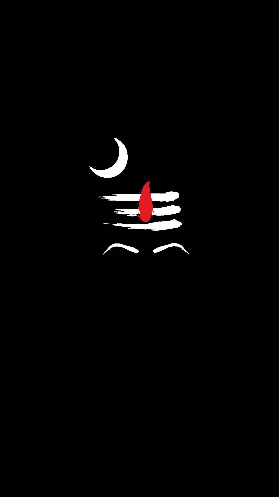Download White Mahakal Logo With Red Tilak Wallpaper 