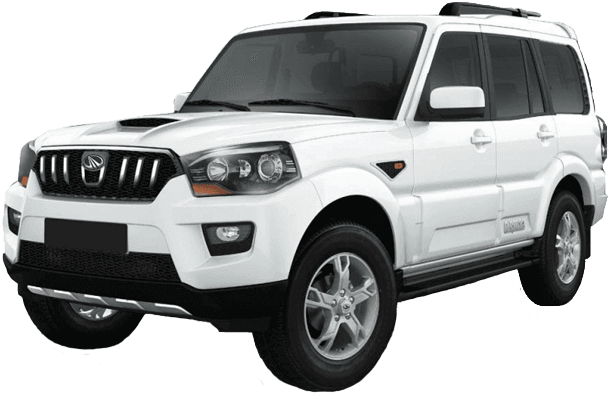 White Mahindra Scorpio S U V PNG