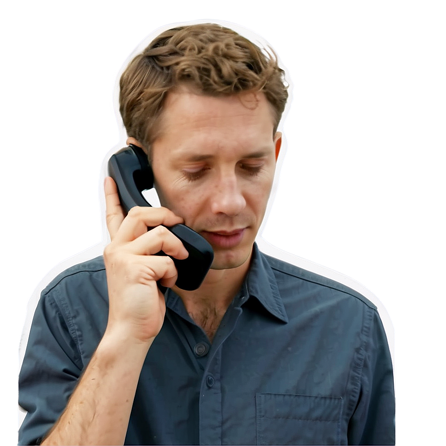 White Man On Phone Png 80 PNG