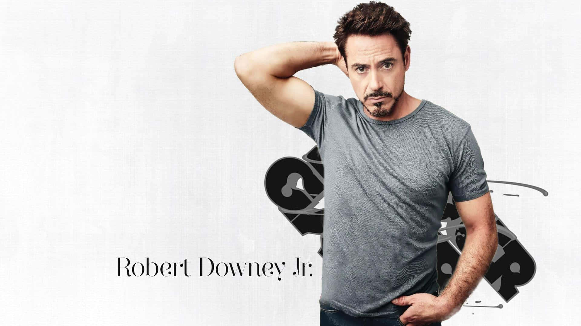 Hvid Mand Robert Downey Jr. Skuespiller Styliseret Poser Design Wallpaper