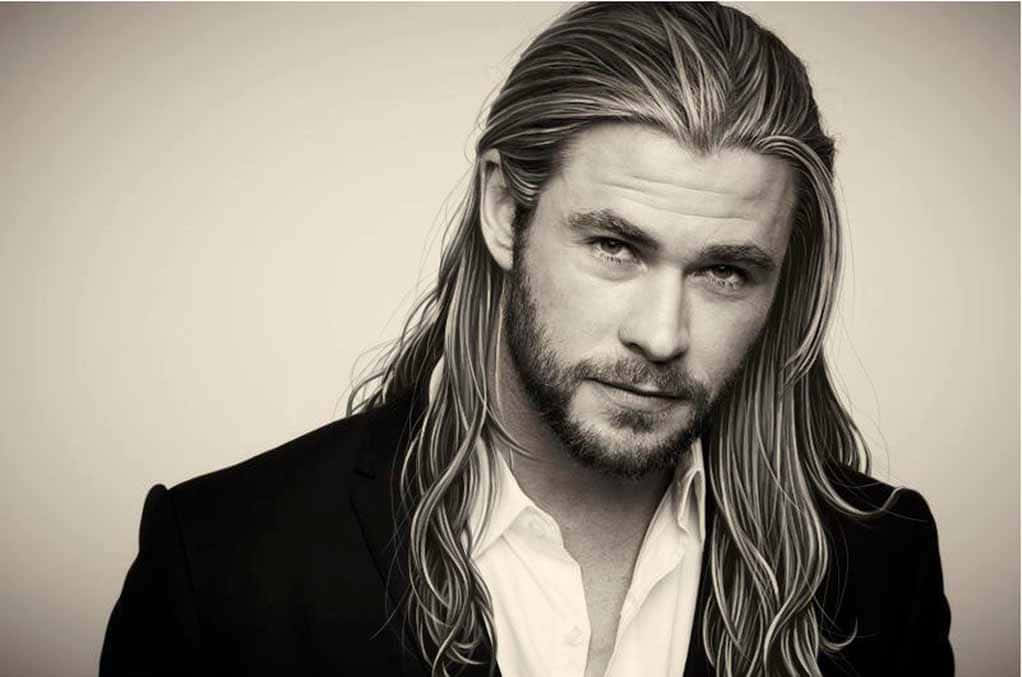White Man Talented Actor Chris Hemsworth Wallpaper