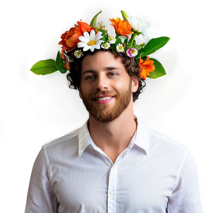 White Man With Flowers Png Ugx PNG