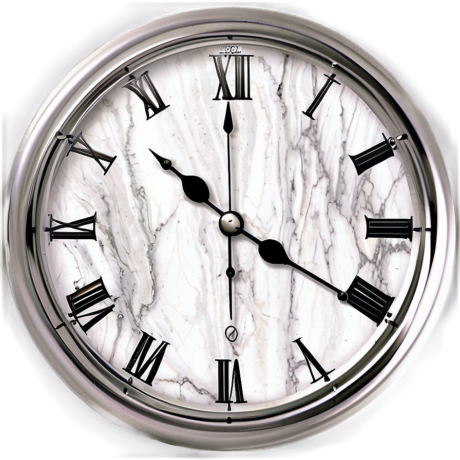 White Marble Clock Png 91 PNG