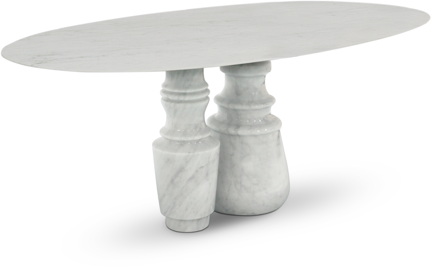 White Marble Oval Tabletop PNG