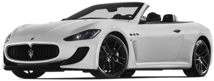 White Maserati Convertible Side View PNG