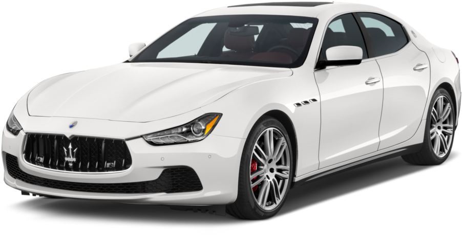 White Maserati Ghibli Side View PNG