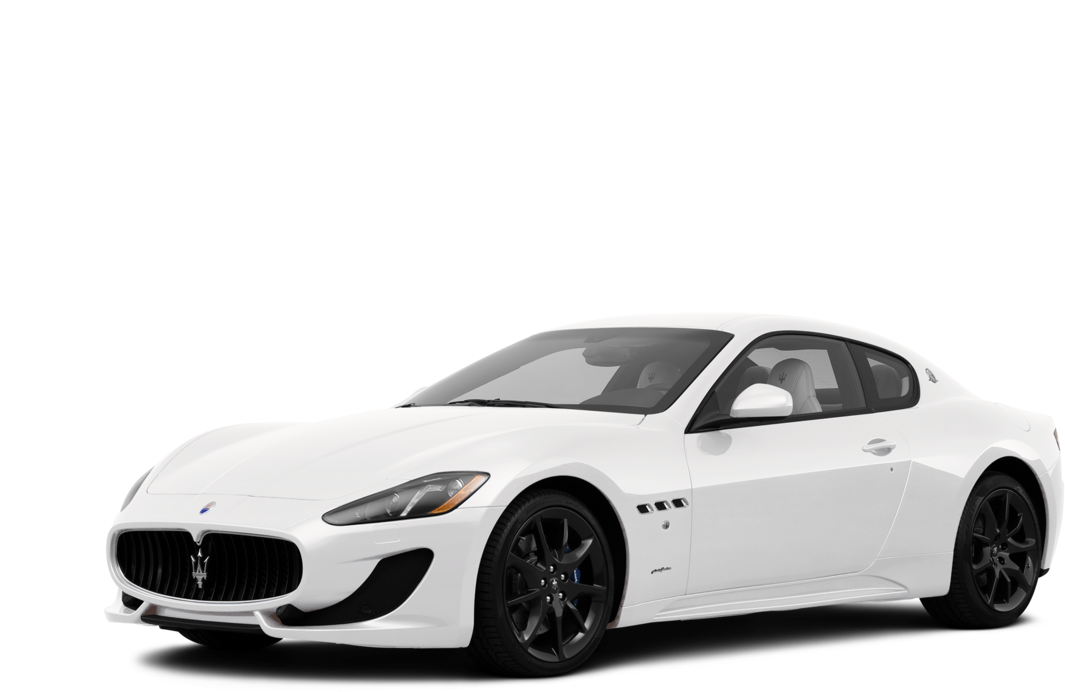 White Maserati Gran Turismo Side View PNG