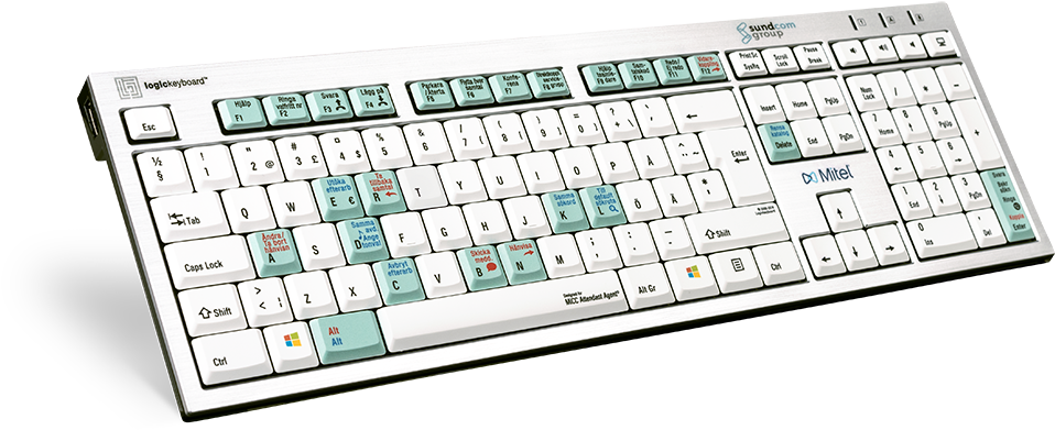 White Mechanical Keyboardwith Colorful Keys PNG