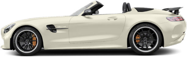 White Mercedes A M G G T Roadster Side View PNG