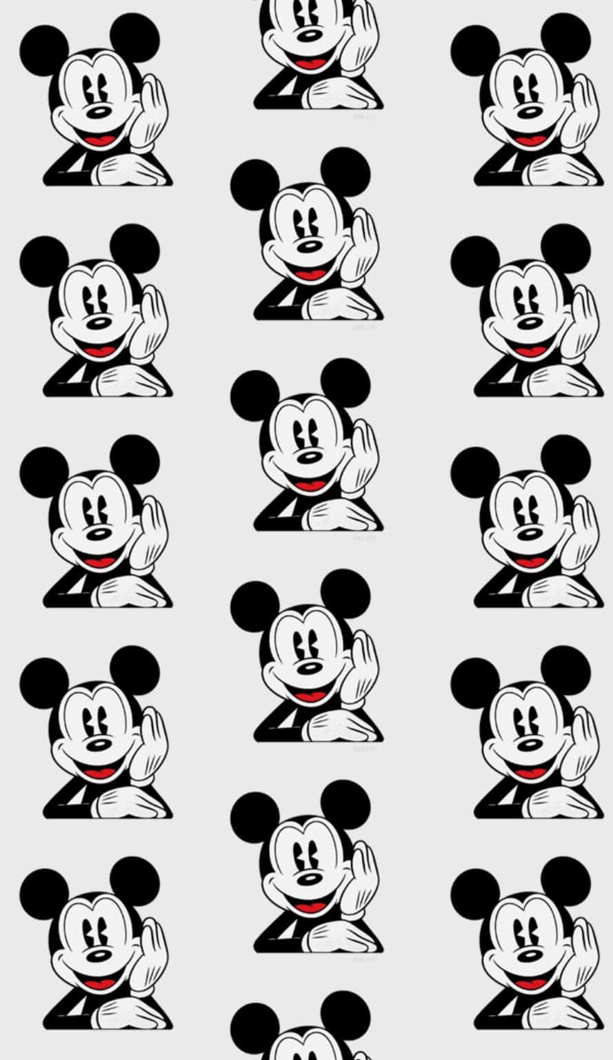 Foto Hvid Mickey Mouse Klar til Eventyr Wallpaper