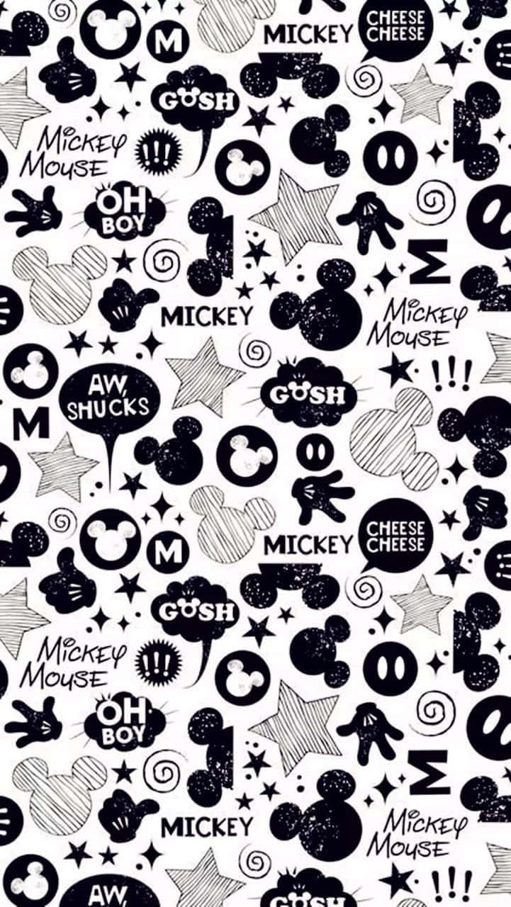 Fondode Pantalla Blanco De Mickey Mouse Para Iphone. Fondo de pantalla