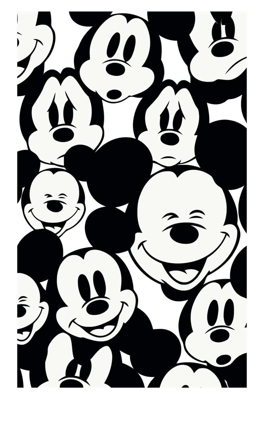 Wallpaper Mickey Sketches white | Wallpaper from the 70s