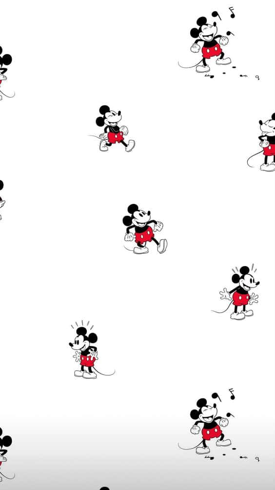 White Mickey Mouse Different Expressions Wallpaper