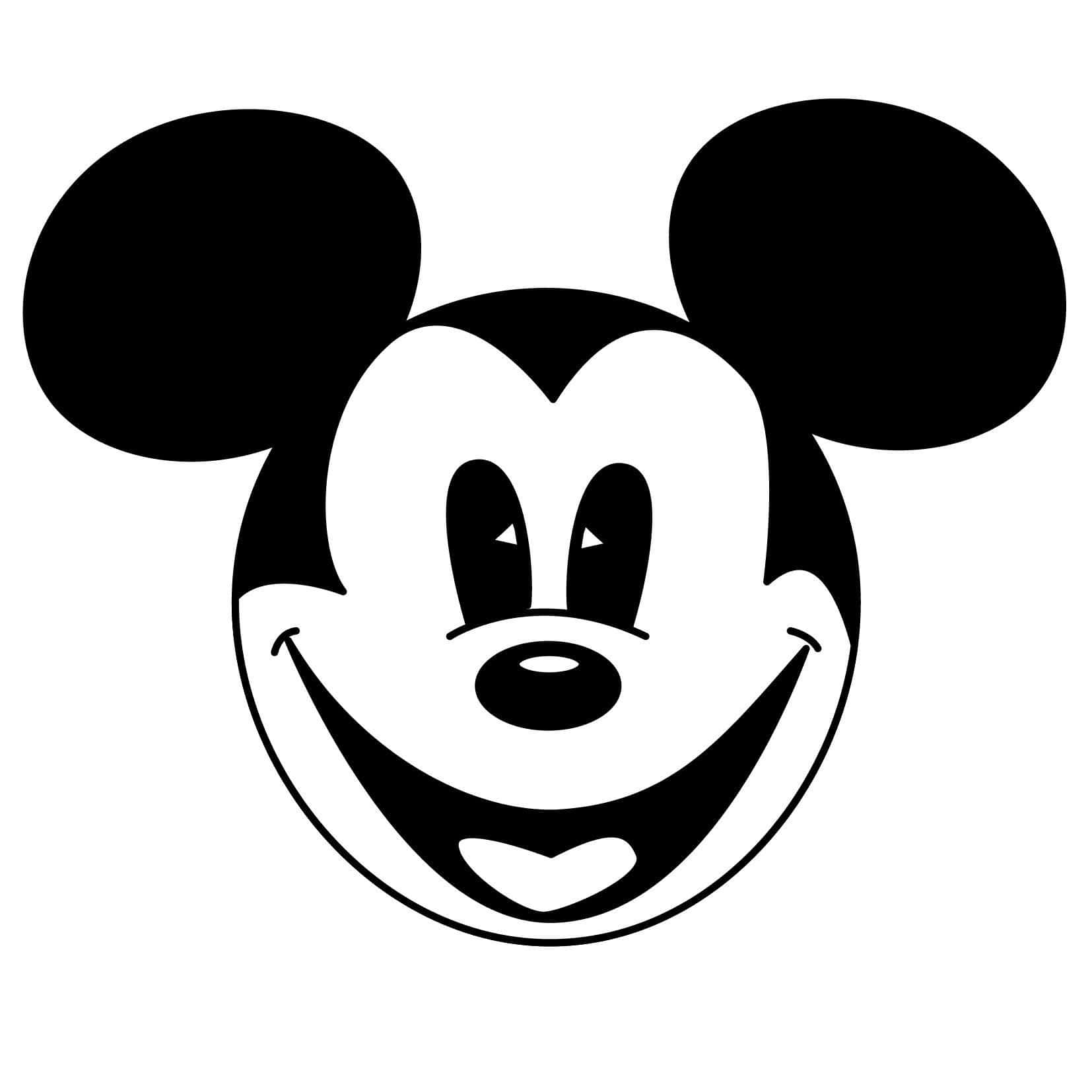 White Mickey Mouse Vintage Face Wallpaper