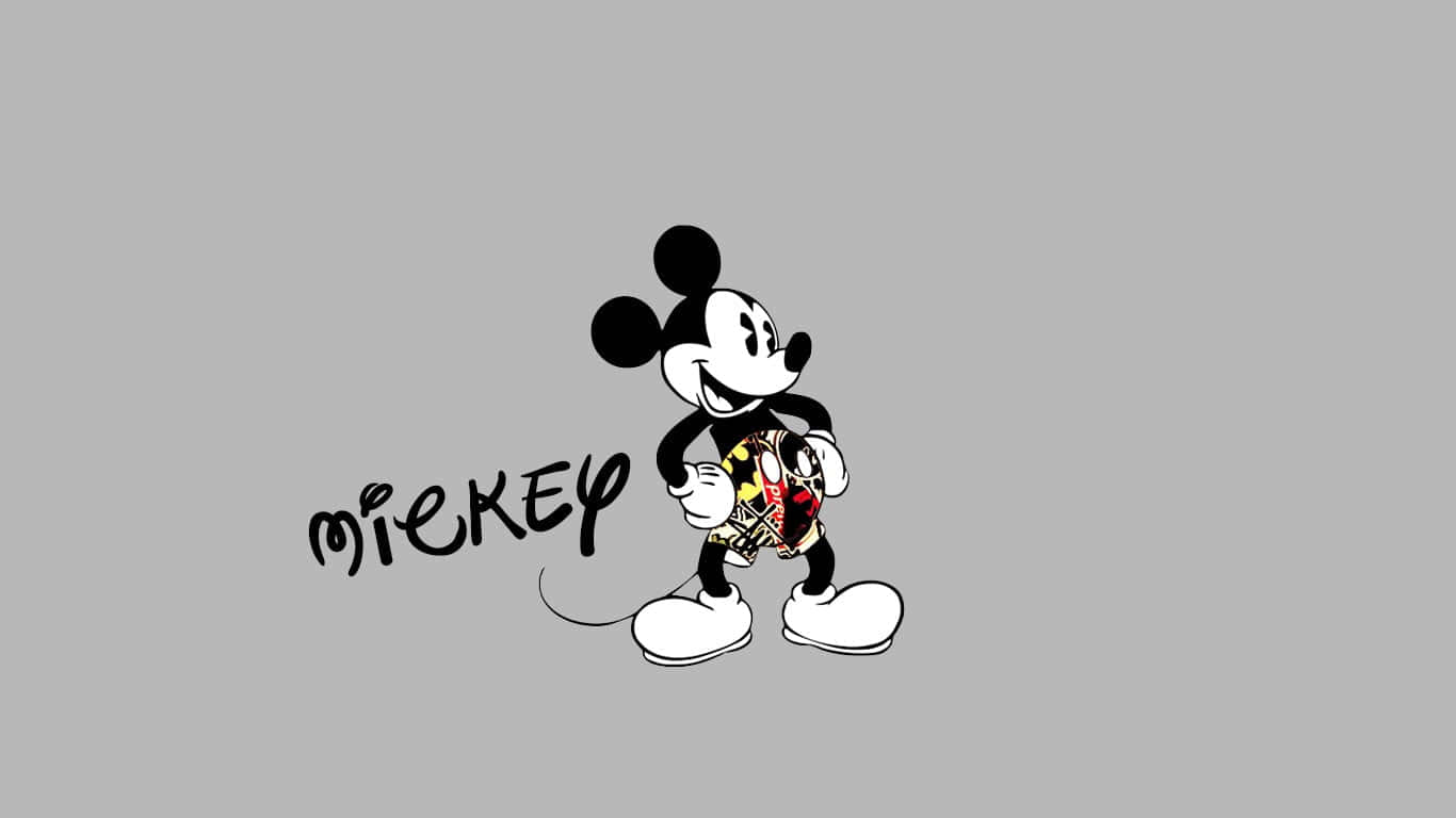 Mickeymouse Im Weißen Outfit Wallpaper