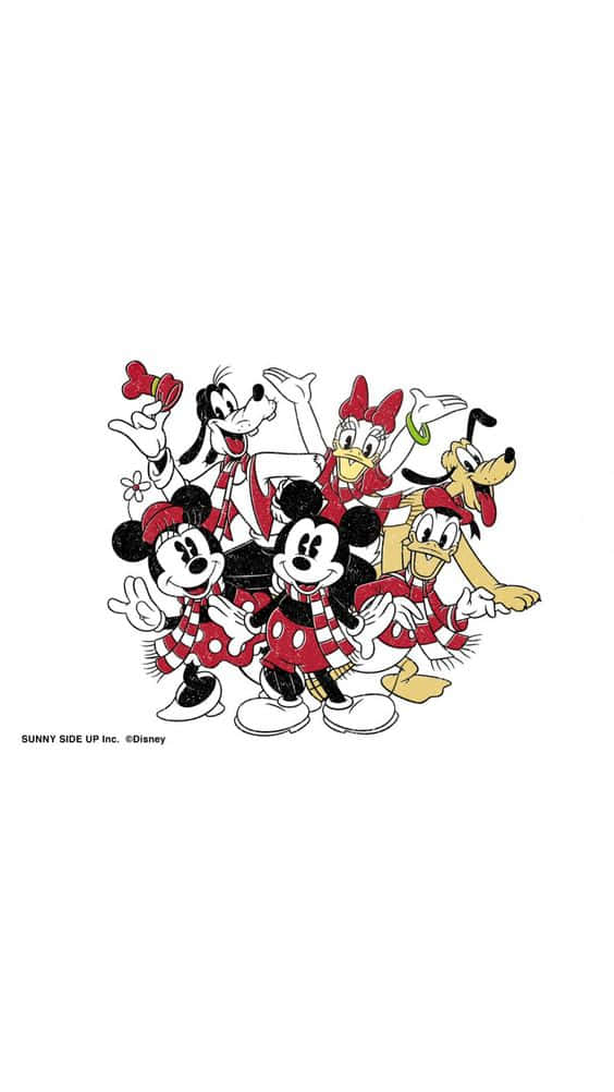 ¡unclásico Personaje De Disney Renace: ¡mickey Mouse Blanco! Fondo de pantalla