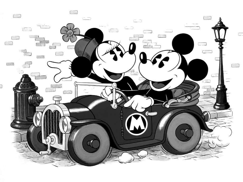 White Mickey Mouse Retro Aesthetic Wallpaper