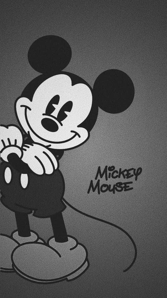 White Mickey Mouse Grain Wallpaper Wallpaper