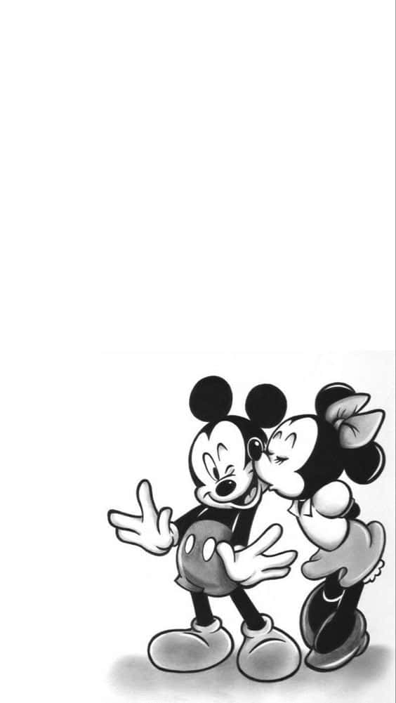 Fejre livet med hvid Mickey Mouse mønster Wallpaper