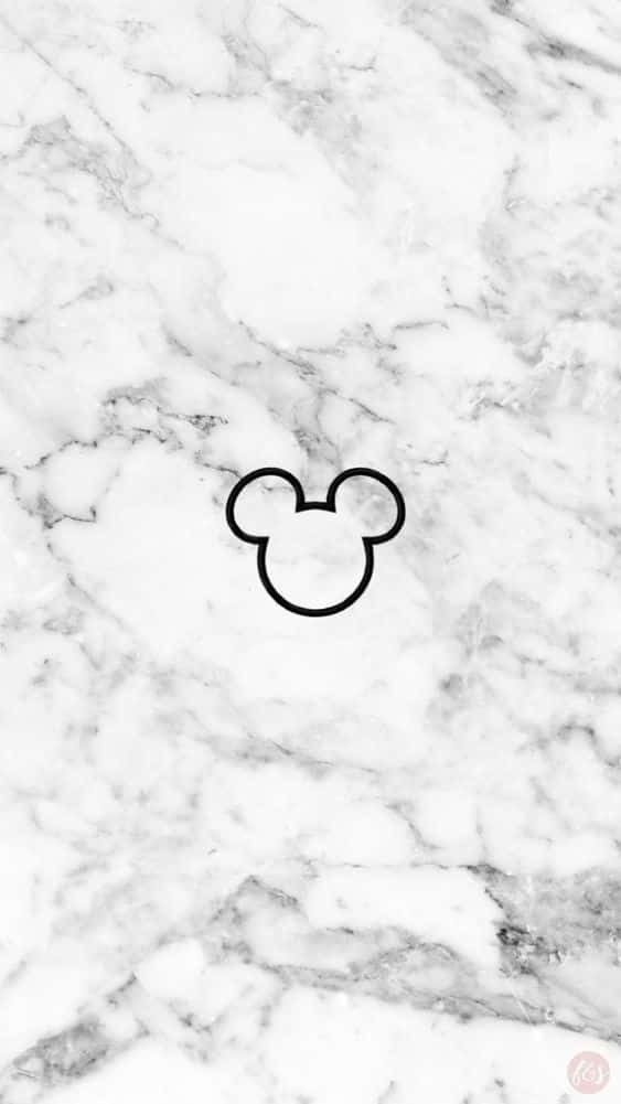 White Mickey Mouse Marble Wallpaper