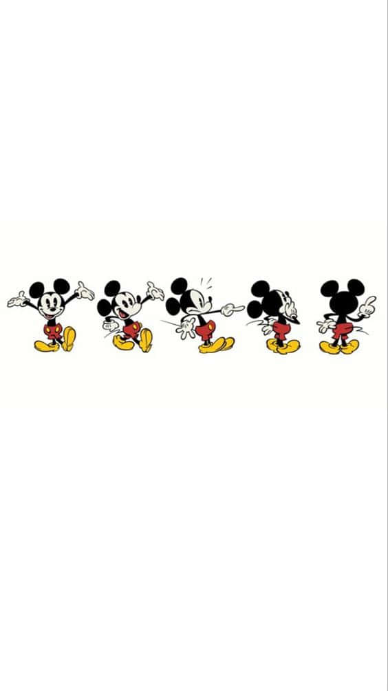 ¡celebrala Magia: Alegre Mickey Mouse Blanco Emanando Vibras Positivas! Fondo de pantalla