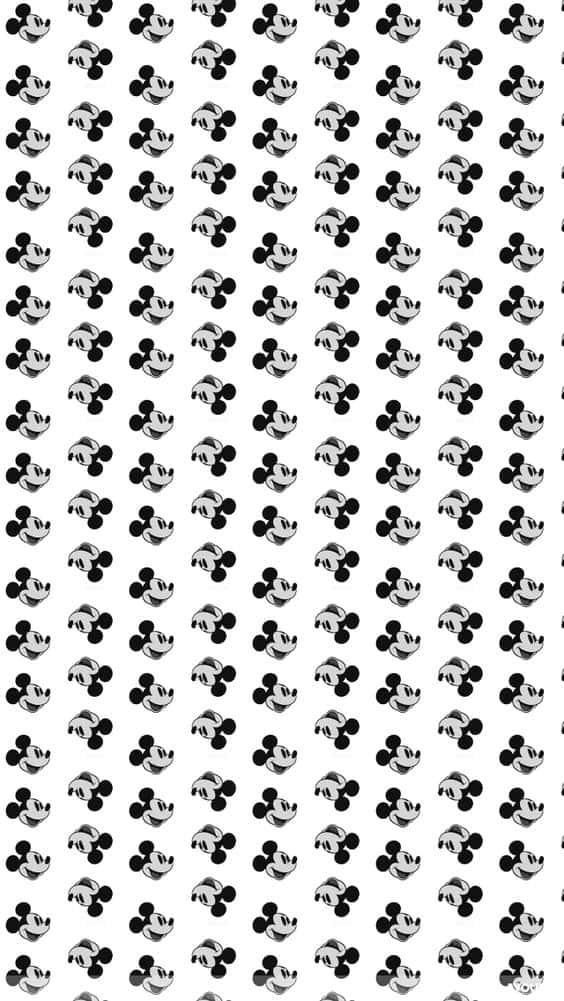 White Mickey Mouse And His Balloon Wallpaper
