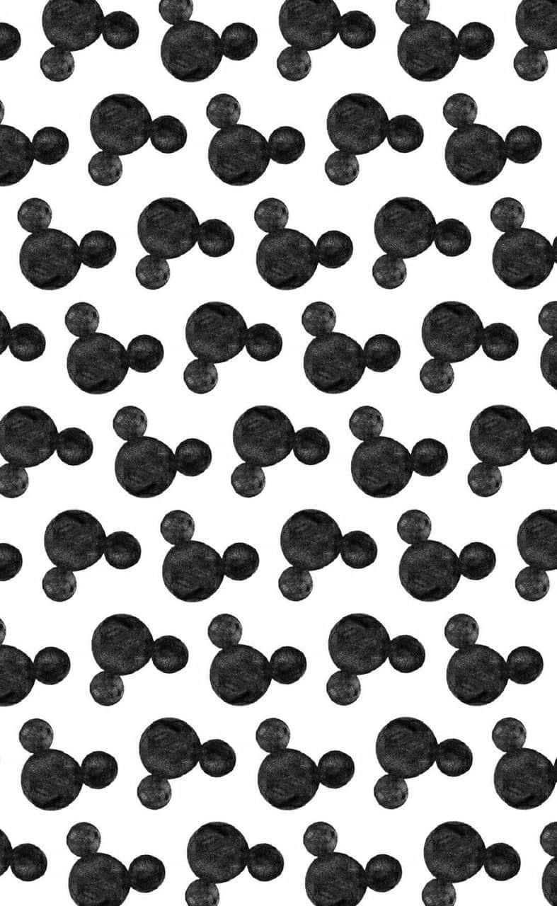 Det klassiske og charmerende hvide Mickey Mouse-mønster Wallpaper