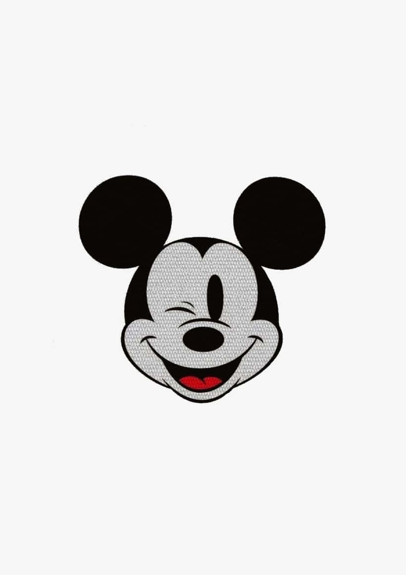 White Mickey Mouse Winking Wallpaper