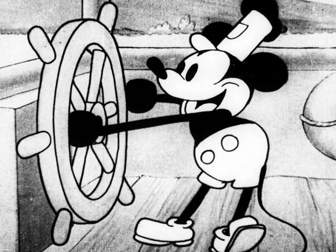 Få at kende magien af ​​hvide Mickey Mouse Wallpaper