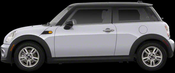 White Mini Cooper Side View PNG