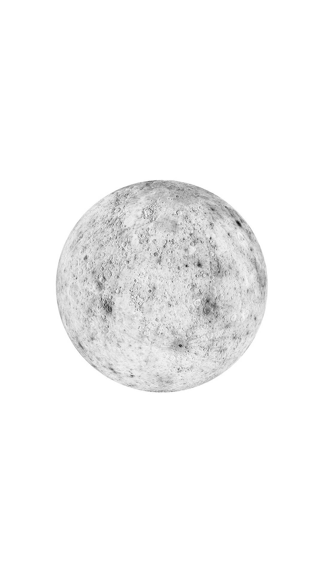 White Minimalist Clear Full Moon Wallpaper