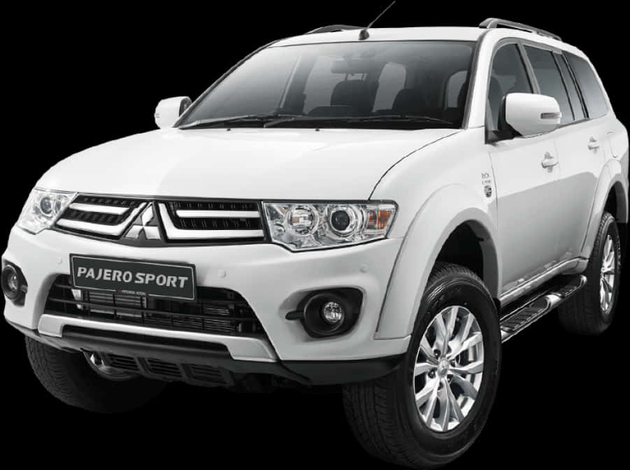 White Mitsubishi Pajero Sport S U V PNG