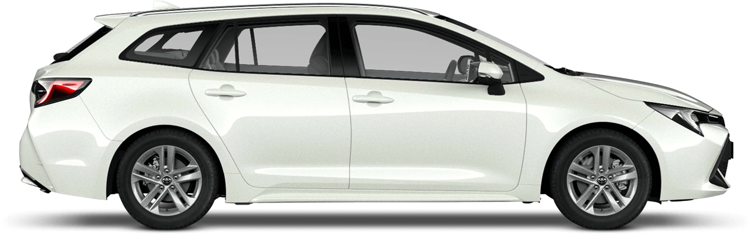 White Modern Hatchback Car Side View PNG