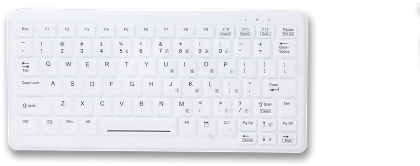 White Modern Keyboard Top View PNG