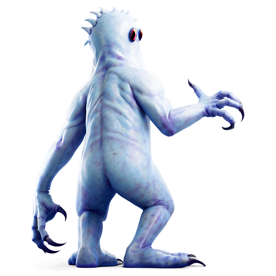 White Monster Clipart Image Png 06212024 PNG