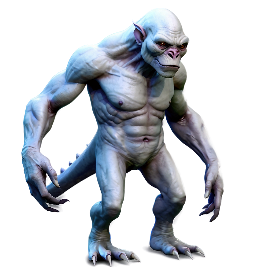 White Monster For Fantasy Png 06212024 PNG