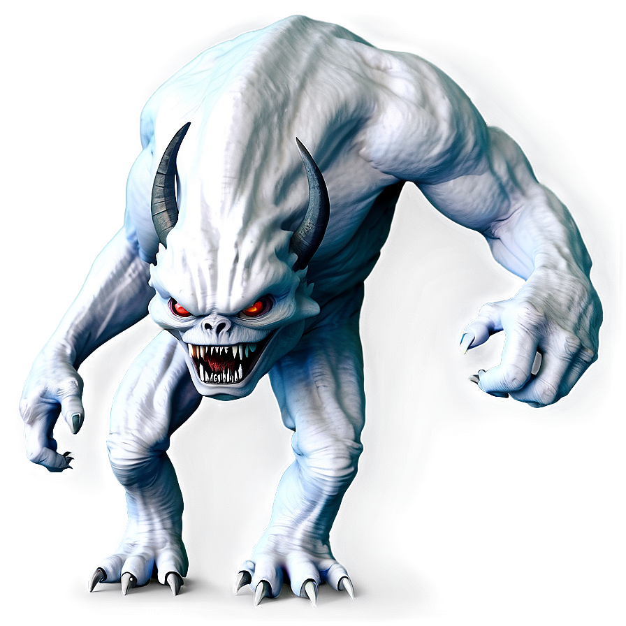 White Monster For Fantasy Png 06212024 PNG