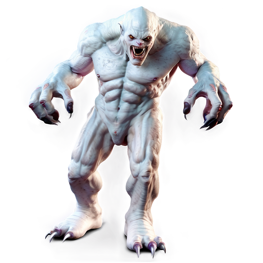 White Monster For Game Png Vay70 PNG