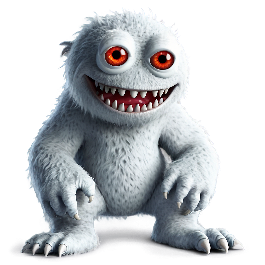 White Monster For T-shirt Png Axl11 PNG