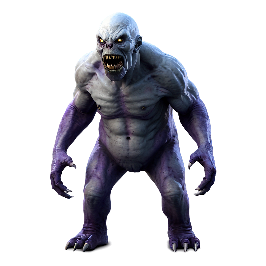 White Monster Halloween Png 4 PNG