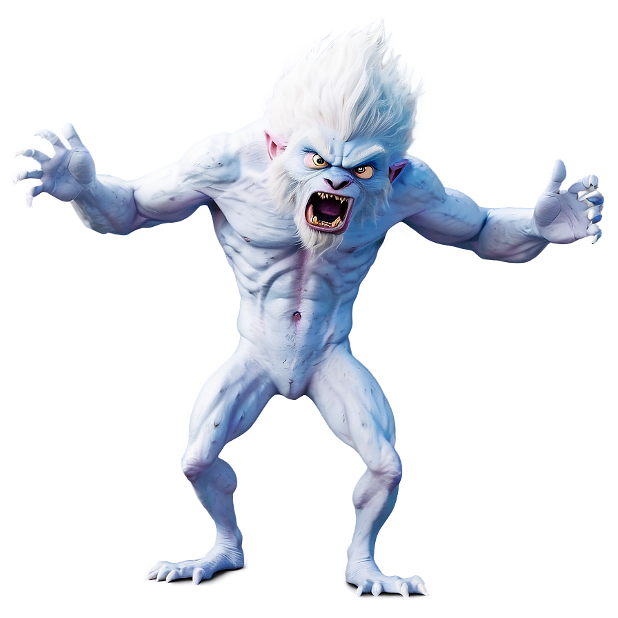 White Monster In Action Png Xpk PNG