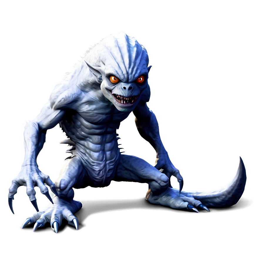 White Monster In Dark Png 06212024 PNG