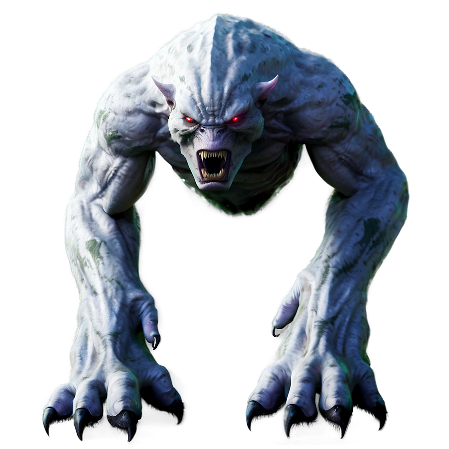 White Monster In Forest Png Onf22 PNG