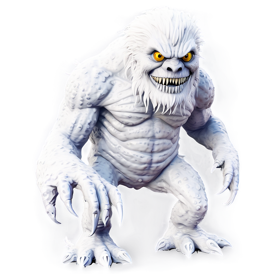 White Monster In Snow Png 06212024 PNG