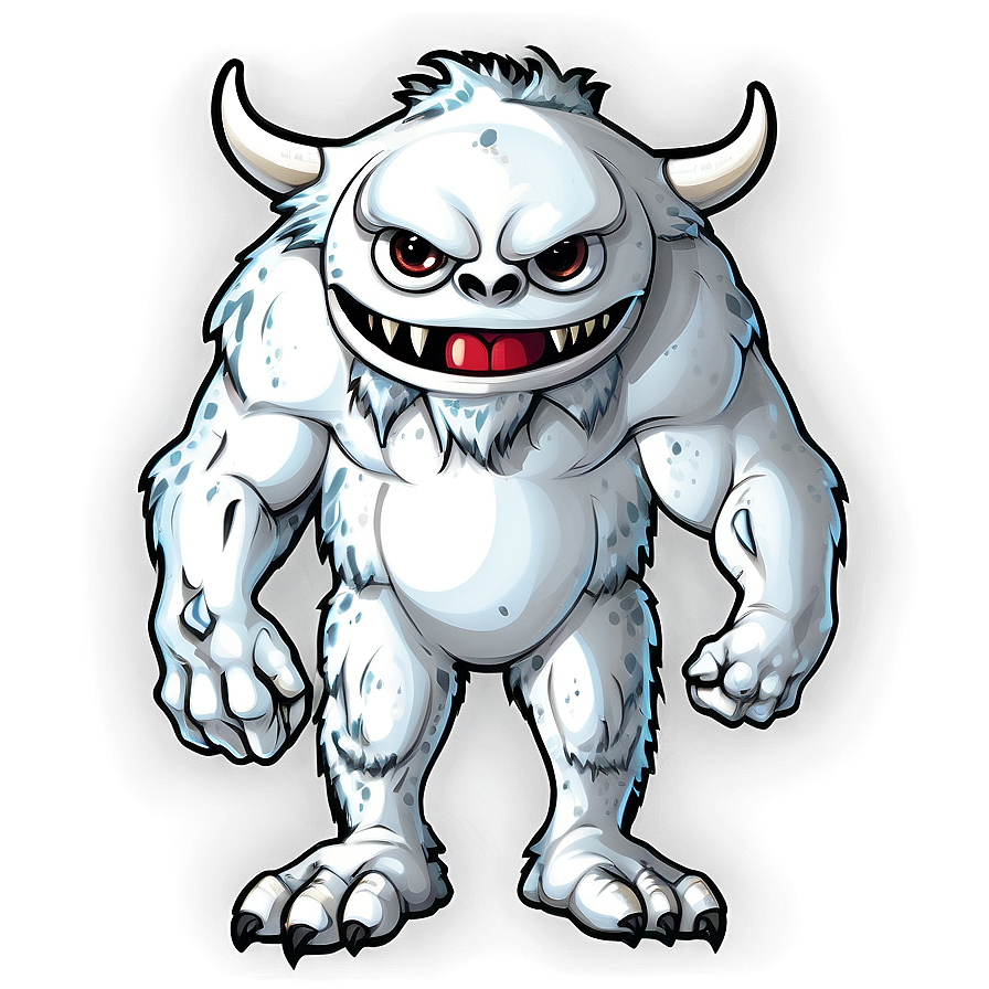 White Monster Mascot Graphic Png 06212024 PNG