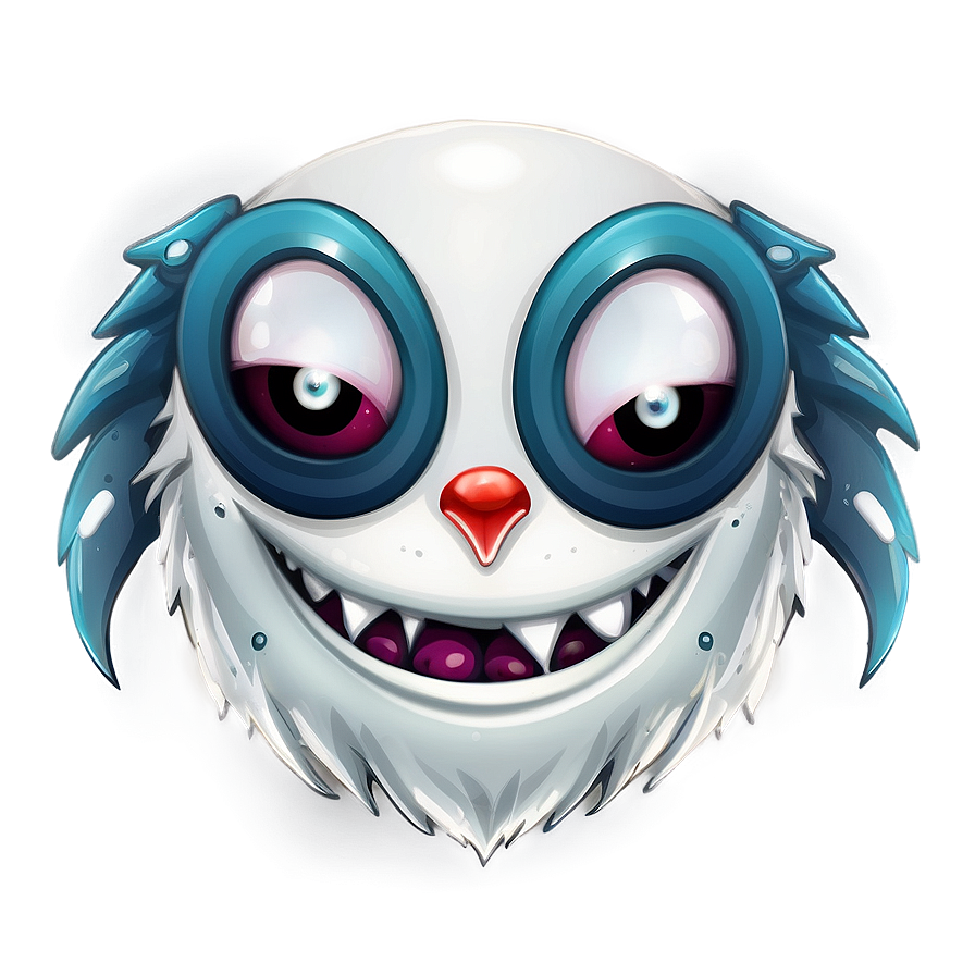 White Monster Mascot Graphic Png 34 PNG