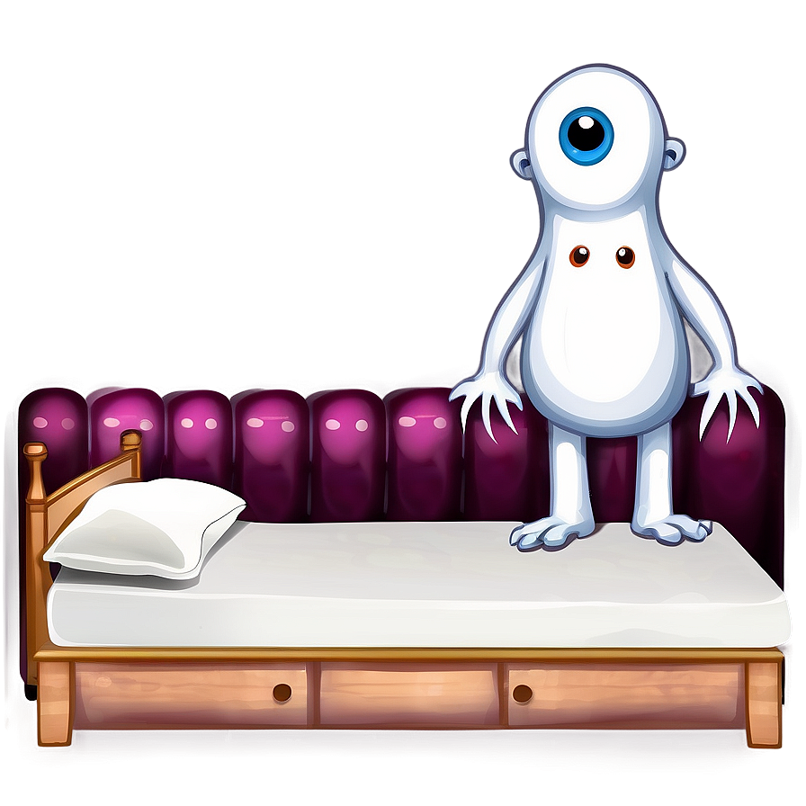 White Monster Under Bed Png Rmk67 PNG