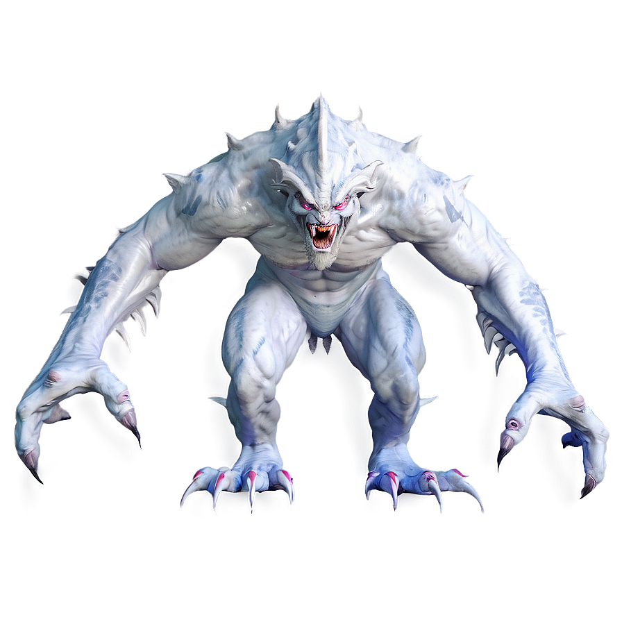 White Monster With Claws Png 06212024 PNG