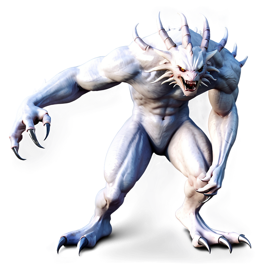 White Monster With Claws Png 85 PNG